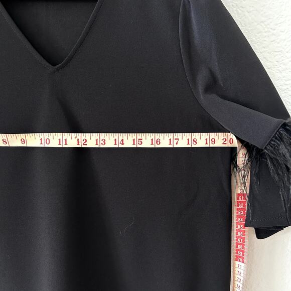 Adrianna Papell Women's Black Top Statement Sleeves Sz Medium Formal Old Money - Picture 10 of 10